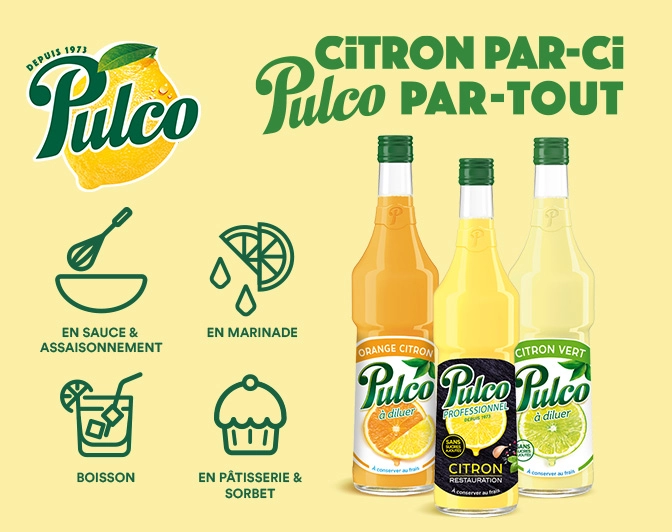 Boissons Pulco professionnel parfums orange-citron, citron et citron vert