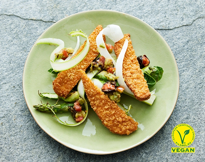 Assiette Vegan escalope panée et légumes