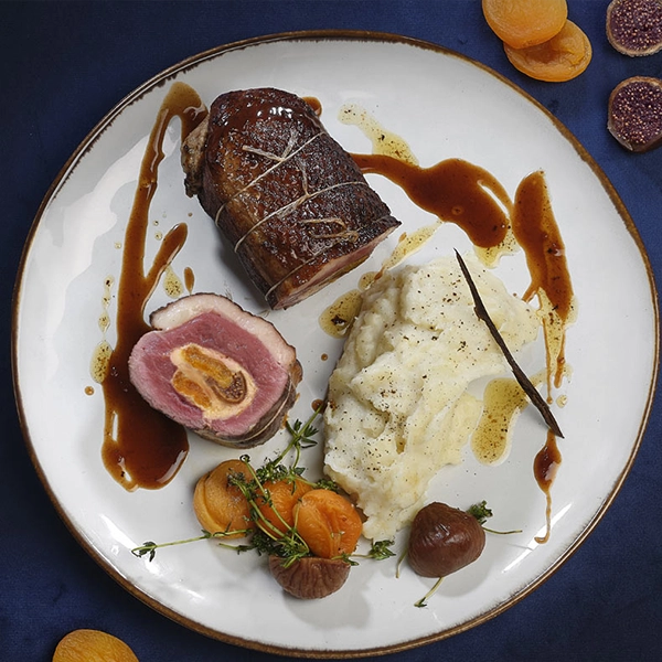 Recette magret farci au foie gras, douceur fruitée et écrasé vanillé