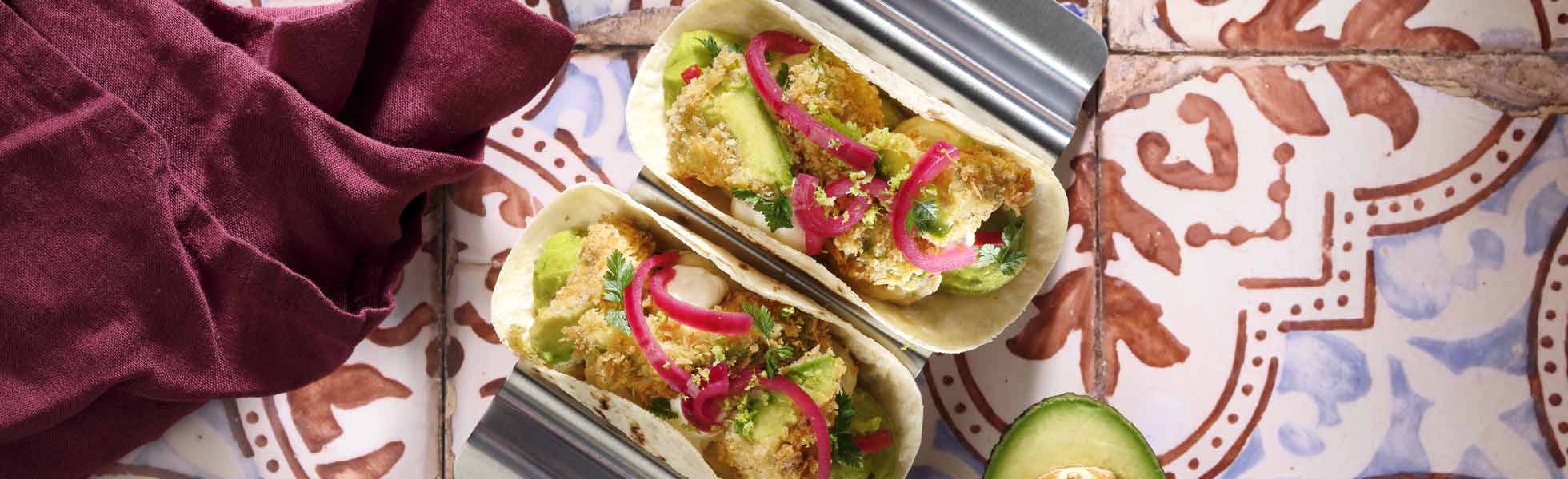 Tacos d'avocat pané