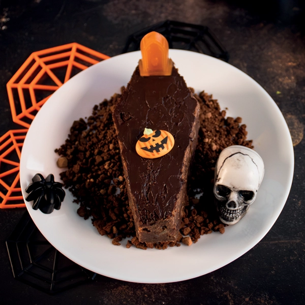 Recette Halloween - Brownie aux haricots noirs, caramel de potiron.