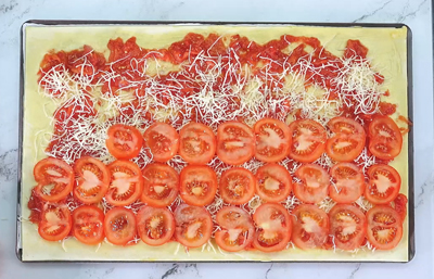 préparation tarte tomate