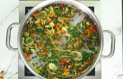 préparation wok de légumes